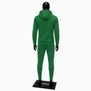 Conjunto Deportivo Verde para Hombre con Capucha, Sudadera y Pantalones de Color Sólido con Cierre Completo, Corte Regular, Ropa Casual de Otoño, Moda Urbana - Product Image 2