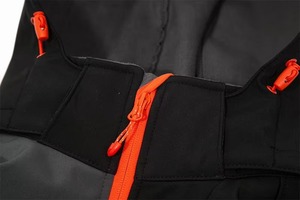 Veste de ski et de snowboard unisexe noire et orange, à capuche, imperméable, écologique, coupe-vent, isolée synthétiquement, fermeture éclair intégrale, softshell - Product Image 3