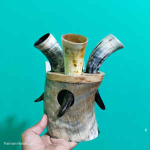 Juego de 4 Cuernos Vikingos para Beber, Hechos a Mano, de Lujo, con Soporte de Cuerno de Buey Natural, Ecológicos, Antiderrames, al Mejor Precio - Product Image 4