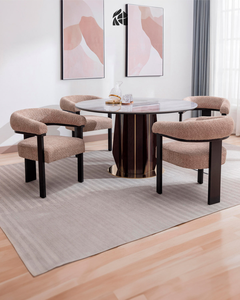 Modern Classic Stable Ergonomic Eco-Friendly <b>Dining</b> <b>Chair</b> Solid Teak Wood Upholstered Backrest Curved <b>Armrest</b> Black Frame - Product Image 6