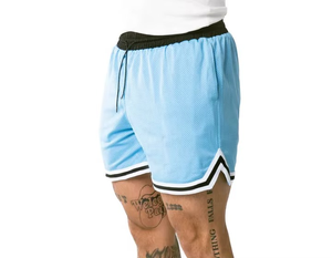 Custom Eco-Friendly Solid Front <b>Mens</b> Mesh Shorts Polyester Summer Fitness Mid Waist Breathable Quick Dry Plus Size - Product Image 3