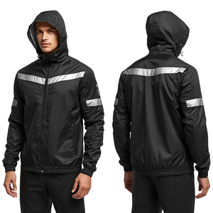 Veste coupe-vent légère pour homme, de qualité supérieure, résistante à l'eau, avec capuche, design moderne à blocs de couleurs, vente chaude - Product Image 1