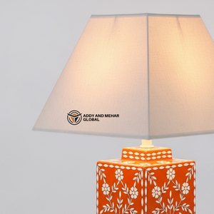 Lanterne de table artisanale en os incrusté avec motif floral, lampe de chevet de luxe en mosaïque, art indien traditionnel, décoration de bureau - Product Image 5