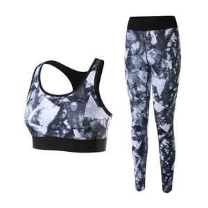 Conjunto de Yoga para Mujer Talla Grande, 100% Poliéster, Cinturón Transpirable y Cómodo, Secado Rápido, Ligero, Ecológico, Ropa Deportiva de Dos Tonos - Product Image 3