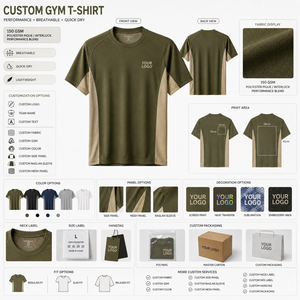 Camiseta Deportiva Personalizada para Hombre, Manga Corta, Absorbe la Humedad, Secado Rápido, Transpirable, Corte Deportivo, Largo Regular, Cuello Redondo - Product Image 6