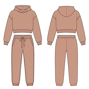 Sweat-shirt à capuche court oversize pour femme, style streetwear décontracté, avec logo personnalisé, effet délavé, design 2-en-1, en coton - Product Image 2