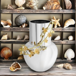 2026 Shiny Nautical Iron Flower Vase Ideal for Coastal Homes Adds Ocean Charm to Living Room <b>Shelf</b> Tabletop or Mantel Display - Product Image 6
