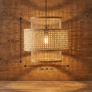 Natural Bamboo Pendant Lamp Handcrafted Woven Hanging <b>Light</b> for Boutique Hotels Resort Interiors and Coastal Home Decor - Product Image 3