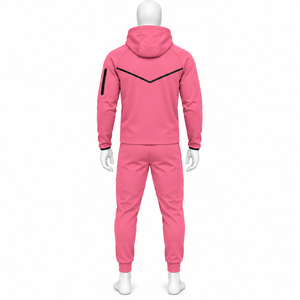 Ensemble de survêtement unisexe brodé en nylon avec capuche et fermeture éclair intégrale, haute qualité, à vendre - Product Image 4
