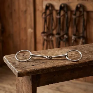 Mors à étrier articulé simple en acier inoxydable pour l'équitation et l'entraînement équestre - Product Image 4