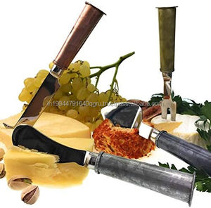 CUCHILLO DE QUESO JUEGO DE 4 PIEZAS Asas de hierro galvanizado chic industrial único Cuchillas de acero inoxidable de calidad. Entretenimiento doméstico - Product Image 5