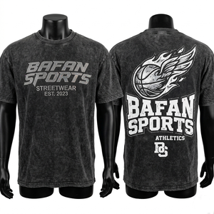 Camiseta de algodón suave de 180 g/m² con lavado ácido para hombre, estilo vintage, gris, con estampado personalizado, ajuste cómodo, 100 % algodón, corte holgado, estampada. - Product Image 3