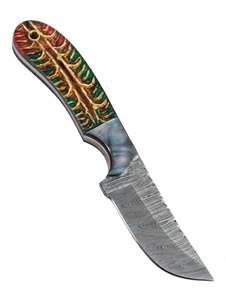 Handcrafted Damascus Steel Utility <b>Craft</b> <b>Tool</b> Multi-Color Pinecone Resin Handle Metal Decor - Product Image 3