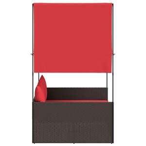 Chaise longue double de patio marron et rouge - Product Image 4