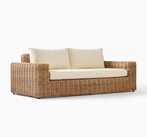 Juego de Sofás de Exterior de Madera de Teca Sólida de Lujo, Diseño con Cojines de Ratán Sintético Tejido a Mano, Ecológico e Impermeable para Hotel - Product Image 2