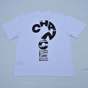 T-shirts blancs à manches courtes et col rond pour hommes Chance, coupe classique, imprimé lettres, OEM, haut décontracté, streetwear, été, vente en gros, haute qualité - Product Image 3