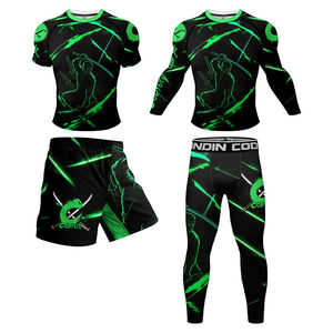 Pantalones de Compresión INDIN COD para Hombre, Estampado Negro y Verde, Secado Rápido, Leggings Largos, Protección UPF50+, Antibacterianos para Adultos - Product Image 1