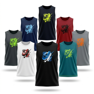 เสื้อกล้ามถักแบบกำหนดเอง ผลิตจากโพลีเอสเตอร์ผสมสแปนเด็กซ์ เป็นมิตรต่อสิ่งแวดล้อม แห้งเร็ว ระบายอากาศได้ดี เหมาะสำหรับออกกำลังกาย สำหรับผู้ชายและผู้หญิง รับผลิตแบบ OEM ODM ขายส่ง - Product Image 1