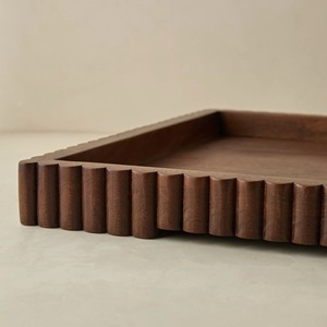 OEM ODM Custom Wooden Serving <b>Tray</b> Premium Solid Wood Butler Tea Coffee Display Board - Product Image 5