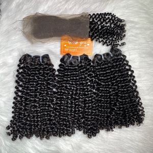 Paquets de cheveux bouclés d'eau vierge vendeur de cheveux humains vietnamiens bruts non traités de couleur naturelle meilleur choix 2024 - Product Image 2