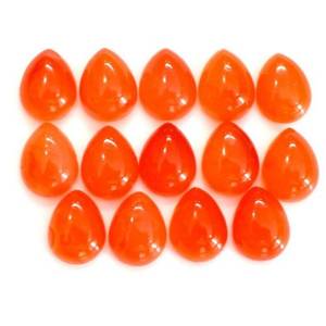 Cabochon en cornaline naturelle en forme de poire, lisse, pierre précieuse en vrac pour la création de bijoux féminins tendance - Product Image 2