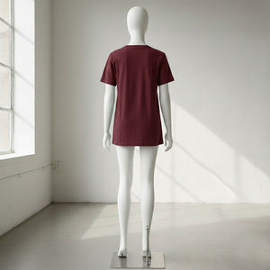 Camisetas de Manga Corta para Mujer, Estilo Urbano, Compresión Transpirable, Color Puro, Corte Regular, Verano 2026, OEM - Product Image 3