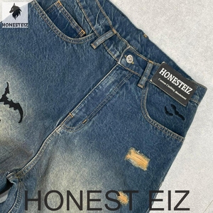 HONESTEIZ Jeans de Mezclilla Rotos de Pierna Recta para Hombre, Cintura Alta, Lavado Desgastado, Estilo Casual, Tela de Algodón para Otoño - Product Image 5