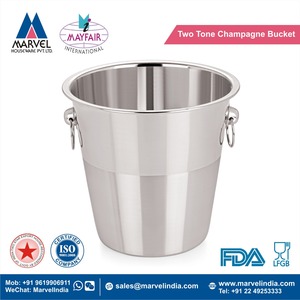 Cubo de Hielo para Bar en Casa, Clásico y Moderno, de Acero Inoxidable de Dos Tonos, con Capacidad de 3L, Multifuncional y Ecológico para Fiestas - Product Image 2