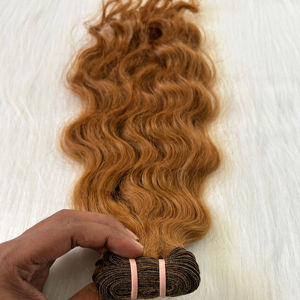 Extensions de cheveux naturels indiens Remy décolorés blond miel Arrow Exim 100g 1 pièce, styles bouclés naturels pour femmes - Product Image 1