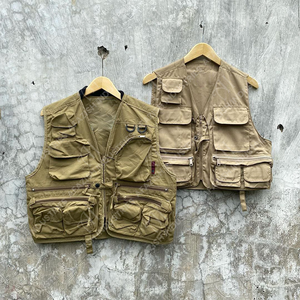 Chaleco táctico utilitario personalizado para hombre, chaleco de lona impermeable, multibolsillos, sin mangas, ligero, para entrenamiento al aire libre - Product Image 1