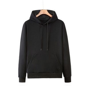 Men's Oversized Hooded Sweatshirt Solid Color Cotton French Terry Casual Pullover Hoodie <b>Black</b> Gray Autumn Wear 2027 - Product Image 5