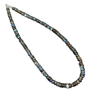 Collar de Labradorita Brillante con Cuentas Redondas Lisas, Hecho a Mano, Joyería Unisex de Moda, Collar de Piedras Preciosas para Mujer, Gargantilla - Product Image 1