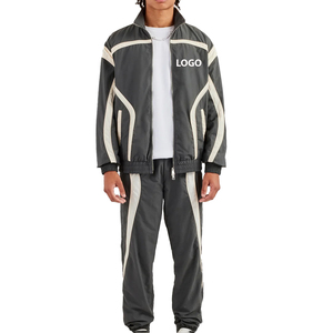 Custom <b>Lightweight</b> Hooded Vintage Cotton <b>Jacket</b> Track Suit Drawstring Windbreaker - Product Image 1