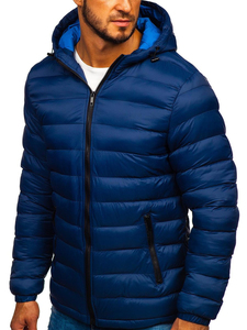 Men's <b>Winter</b> Puffer Jacket Plus Size Hooded with Zipper Closure Breathable Casual Outdoor Customizable Shiny Puffer <b>Coat</b> - Product Image 5