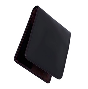 Portefeuille en cuir fait main de qualité supérieure pour homme, fin et minimaliste, extérieur noir avec intérieur élégant de couleur marron - Product Image 3