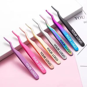 Juego de Pinzas de Precisión para Pestañas, Acero Inoxidable, Punta Dentada, Negro, Dorado, Oro Rosa, Plateado, 4 Piezas - Product Image 5