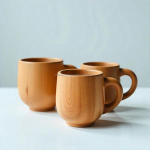 Tasse en bois écologique de qualité supérieure faite à la main à partir de bois naturel pour café thé boissons chaudes avec option de logo personnalisé pour une utilisation à domicile et au bureau - Product Image 3