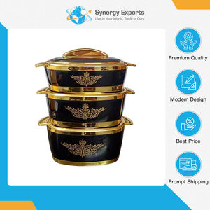 Juego de 3 cacerolas multiusos de alta calidad con tapa, para uso en cocinas modernas, procedentes de la India. Ampliamente disponible. - Product Image 2