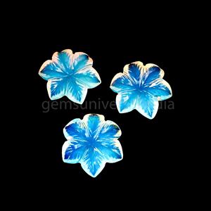 Cuentas de piedras preciosas facetadas de opalita natural talladas a mano con forma de flor de 30mm para la fabricación de joyas de la India a granel - Product Image 4