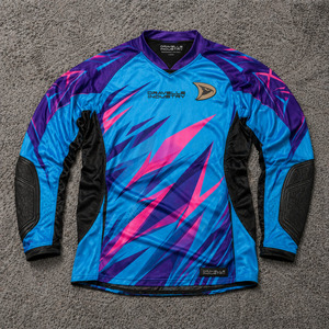 Maillot de paintball sublimé Aqua Violet, respirant, rembourré, manches longues, vêtements d'équipe, non toxique - Product Image 1