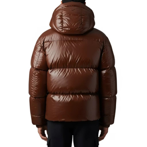 Veste d'hiver matelassée noire pour homme, coupe-vent, écologique, grande taille, avec logo personnalisé, rembourrage en polyester, style streetwear, vente en gros - Product Image 5