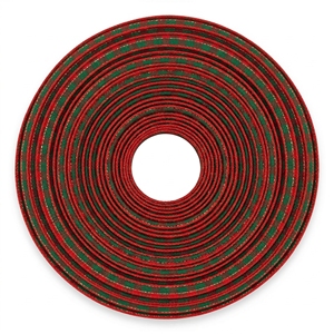 ริบบิ้นตกแต่งลายตารางแดงเขียว ขนาด 25 มม. ผลิตจากโพลีเอสเตอร์ 100% ไม่หดตัว ของบริษัทนีลกามัล อินดัสทรีส์ สำหรับห่อของขวัญในเทศกาลและงานฝีมือ - Product Image 2