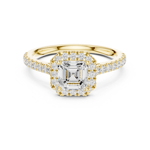 Anillo de Diamante Cultivado en Laboratorio con Corte Asscher de Moda, Elaborado en Oro Amarillo Sólido de 14k, Anillo de Promesa Disponible a un Precio Razonable - Product Image 1