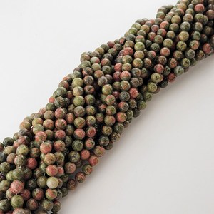 Cuentas redondas microfacetadas de unakita natural de alta calidad, piedra preciosa de unakita roja de 8 mm, cuentas sueltas para la fabricación de joyería al por mayor. - Product Image 4