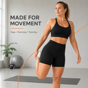 <b>Women</b> Mid Waist <b>Black</b> Biker <b>Shorts</b> Canvas Spandex Polyester Knitted Breathable Sporty Fit Drawstring Elastic Waist Regular Style - Product Image 4