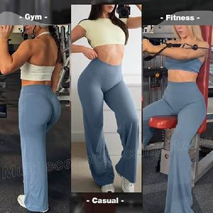 Pantalones de yoga acampanados de cintura alta para mujer al por mayor, leggings deportivos para gimnasio, fitness y running con efecto levantacola - Product Image 4