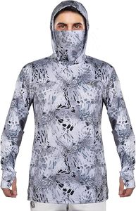 เสื้อตกปลาแขนยาวสำหรับผู้ชาย ผ้าโพลีเอสเตอร์ 100% ระบายอากาศได้ดี ป้องกันรังสียูวี ซึมซับความชื้น - Product Image 3