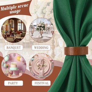 Anneaux de serviette en bois faits à la main, boucles porte-serviettes de table, anneaux de serviette semi-circulaires style ferme pour les réunions de Noël et l'usage quotidien - Product Image 6