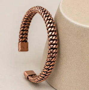 Bracelet de poignet en cuivre de luxe bohème, fait main, personnalisé, à bande ouverte, bijoux d'inspiration vintage, cadeau pour femmes et hommes - Product Image 6