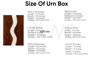 Urna funeraria artesanal de madera y resina con diseño de río, recuerdo conmemorativo para cenizas humanas, tamaño 9x5.5, caja para urna. - Product Image 2